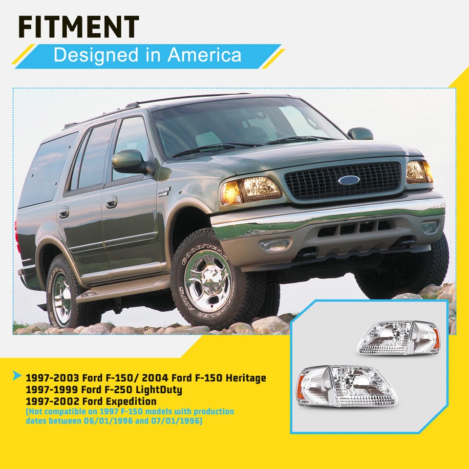 Faros luces traseras para Ford F-150 1997-2003 carcasa cromada luces rojas transparentes Foto 3 de 4