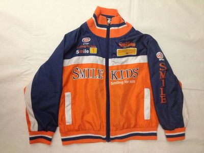 HOPE STAR - leichte Jacke - orange weiß-blau mit Schriftzug - Gr. 36 Monate