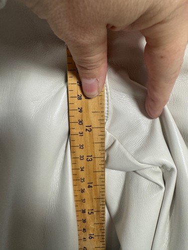 Aritzia Wilfred Melina Pants Size 10 Super High Rise Matte Pearl Vegan Leather - Picture 7 of 11