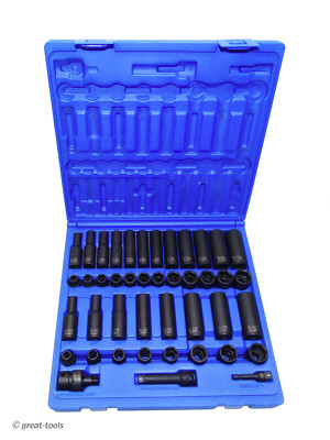 43-PC IMPACT SOCKET SET – Grey Pneumatic, 3/8” drive tools, mm sae deep ...