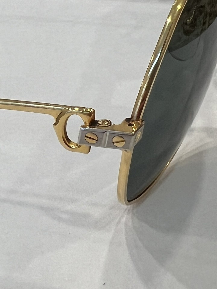 Vintage Cartier Vendome Santos Aviator 6214140 Green Lens Sunglasses