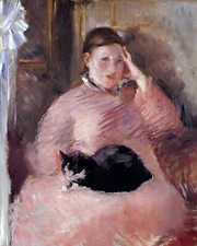 Woman with a Cat 1880 Painting by Edouard Manet 8x10" Art Print
