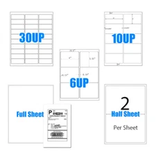 Shipping Labels 8.5 x 5.5 Half Sheet Self Adhesive For Laser and Inkjet Printer