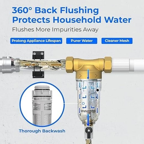 Waterdrop Spin Down Sediment Filter, Backwash Whole House Filter, Refurbished - Picture 3 of 6