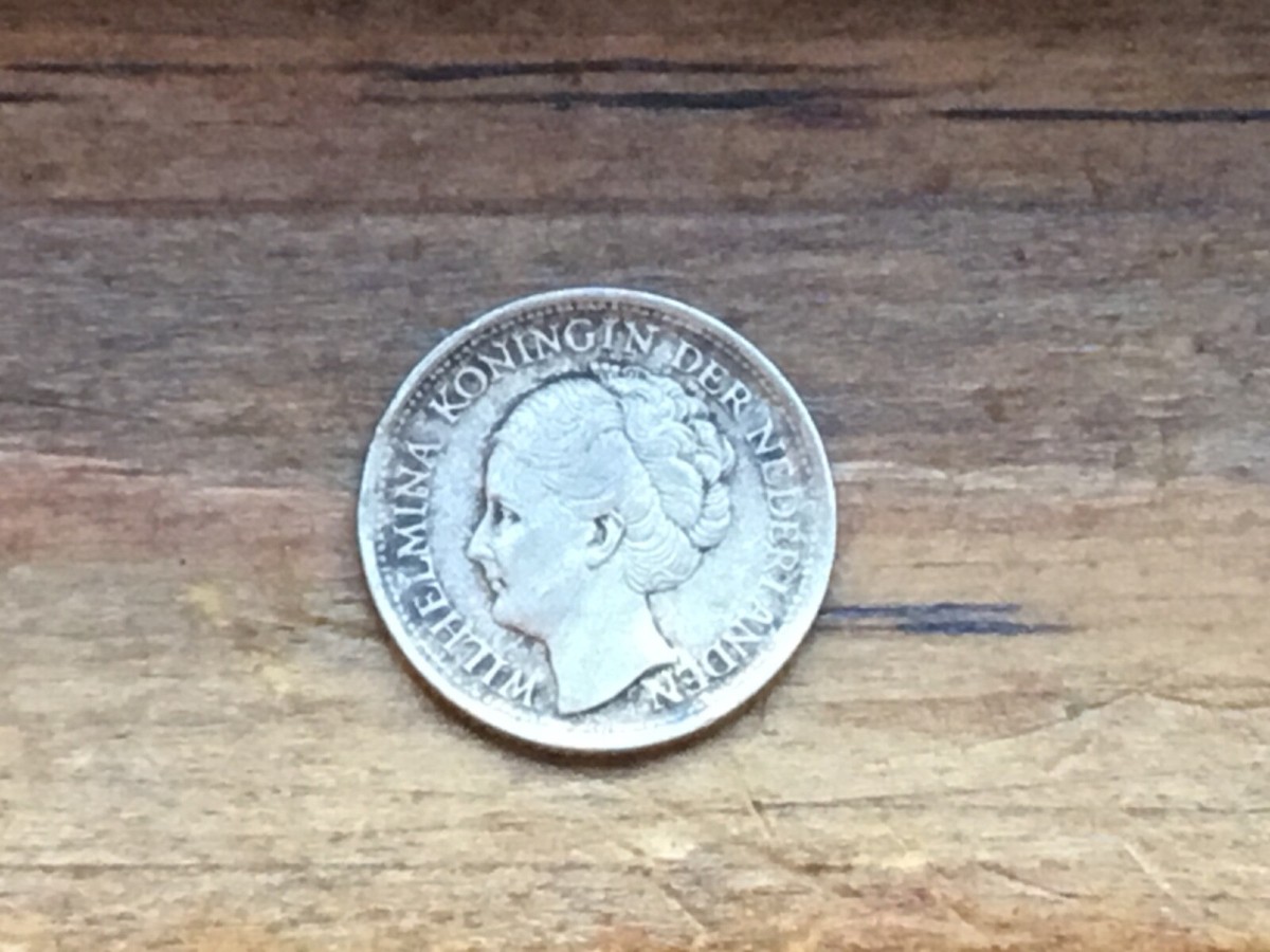 WW2 1944 Netherlands 10 Cent Silver Coin STAMP 1899 121/2C