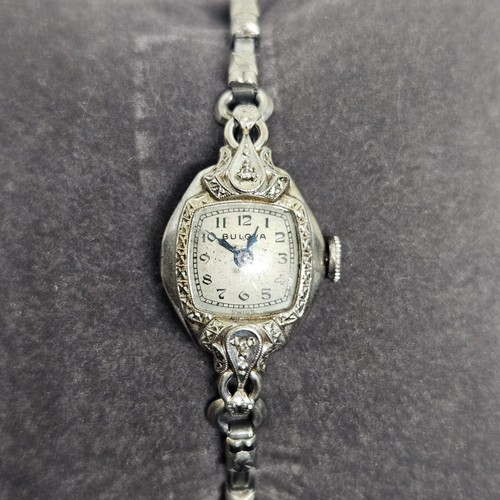 Vintage 1953 Bulova Ladies' Watch - 10k Gold-Filled, 2 Real Diamonds (Running) - Picture 2 of 5
