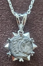 Alexander III the Great Genuine Ancient Greek Coin 925 Sterling Silver Necklace 