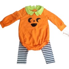 Cat Jack Halloween Pumpkin Outfit 6-9 Months 2 Piece