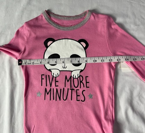 Rene Rofe Girl's Pajama Top Pink Panda Five More Minutes Size 6 - Picture 8 of 10