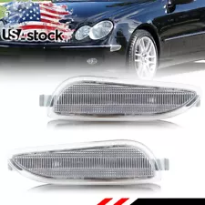 2X Clear Lens Front Bumper Side Marker Lights For 2003-2009 W209 Mercedes CLK