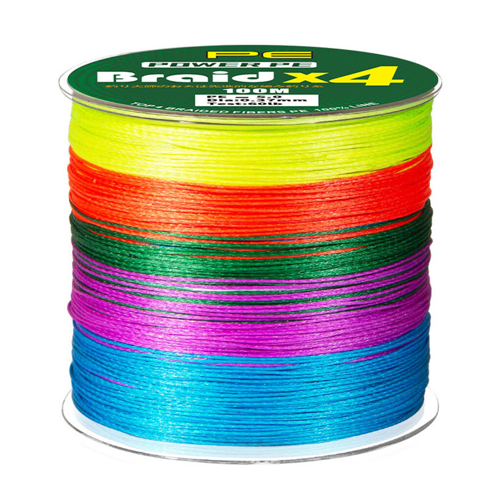 300M 4 Strands Braided Fishing Line Multicolor PE Line (0.6 Multicolor