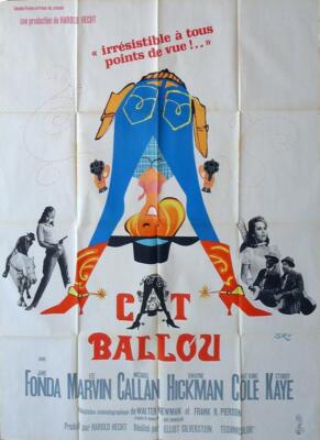 CAT BALLOU - FONDA / WESTERN / MARVIN - ORIGINAL GROSSES FRANZÖSISCHES FILMPL...