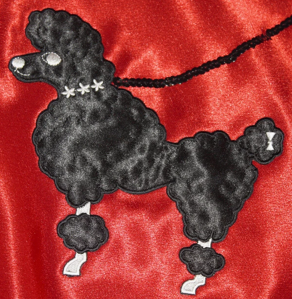 Red SATIN 50's Poodle Skirt Adult Plus XL/3XL Waist 40"-50" Length 25" Foto 2 de 2