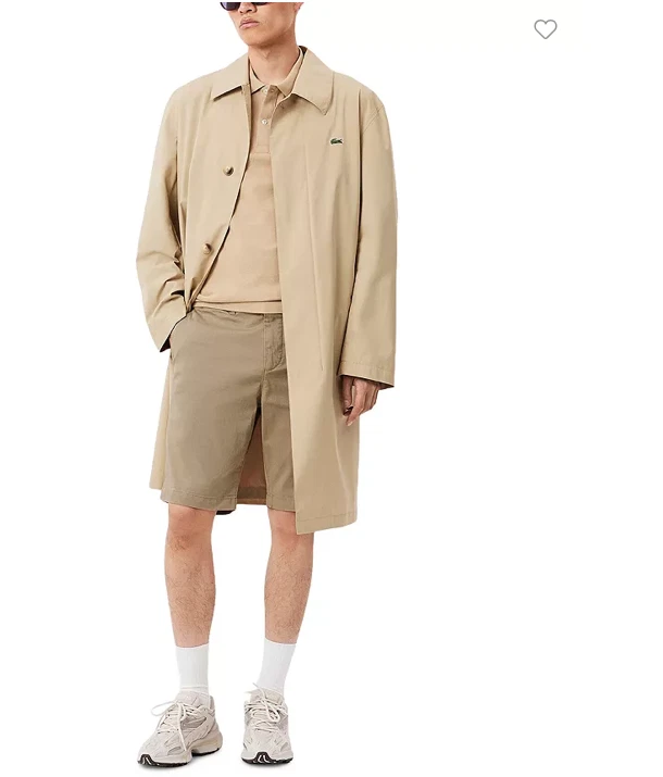 Bermuda nova US$ 98,00 masculina Lacoste cáqui slim fit 10,2" tamanho 34