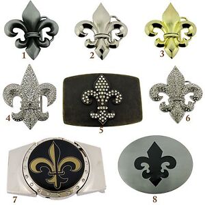 Fleur de lis Belt Buckle Men Women Cowboy Cowgirl Western French Lily Flower New