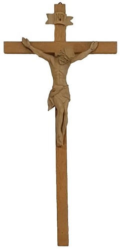 Altes INRI Kruzifix Jesus am Kreuz Holz 30 x 15 cm - Bild 3 von 11