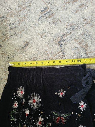 Zara donna taglia XS pantaloncino corto ricamato nero velluto viso stravagante - Foto 12 di 14