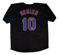 Marcus Semien New York Signed Black Baseball Jersey BAS