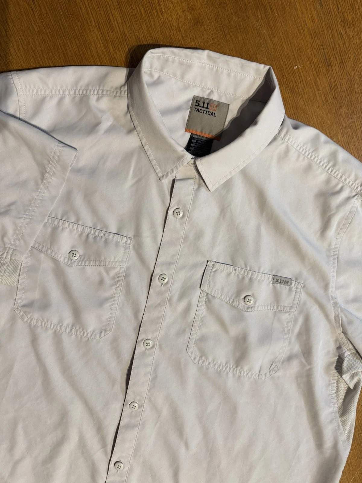 5.11 Tactical Shirt Mens XL Off White UPF 50 Vented Short Sleeve Outdoor Hiking