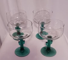Set of 4 Vintage Libbey Margarita Glasses with Cactus Stems 16 oz