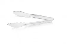 Clear Plastic Serving Tongs with Clamshell Ends 12 pcs (3 sizes: 6", 9", or 12")