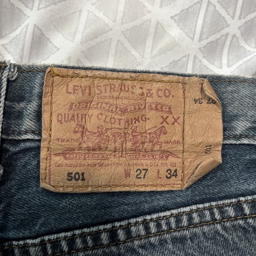 Vintage 90s Levis Jeans Womens 27x27 USA Dark Wash 501 Button Fly Denim Pants - Picture 11 of 19