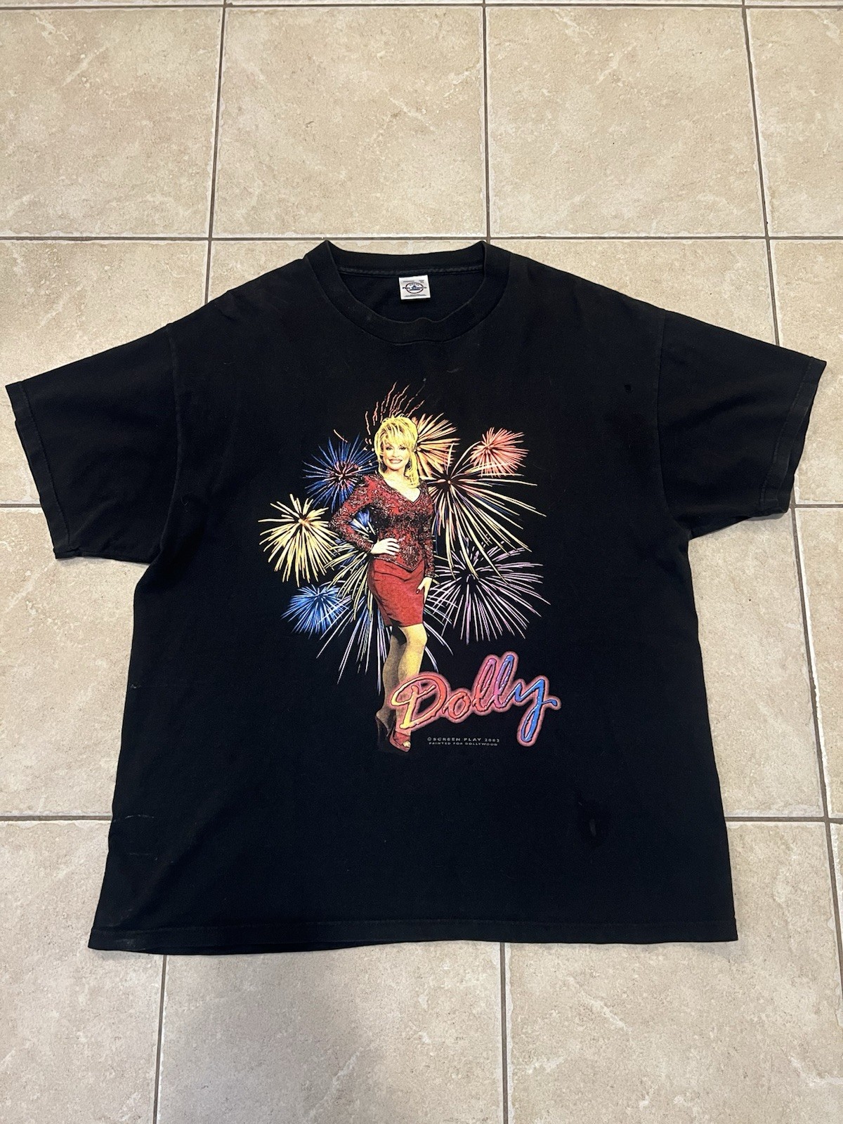 Vintage 2002 Dolly Parton Dollywood Graphic tee Size XL Made In USA