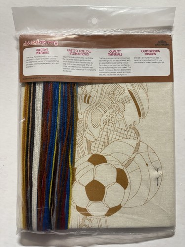 Sunset Stitchery ALL AMERICAN 2601 Crewel Embroidery Kit Open Complete Damaged - Picture 3 of 6