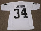 Bo Jackson Signed White Jersey Beckett Wit Auto Authentication Raiders Football