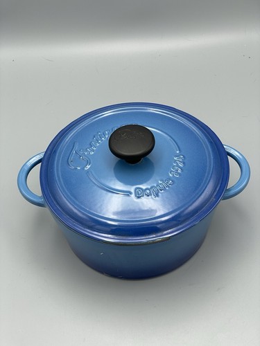 Fontignac Depuis 1926 Gusseisen Dutch Oven blau Emaille 2 3/8 Quart Nr. 20 Frankreich