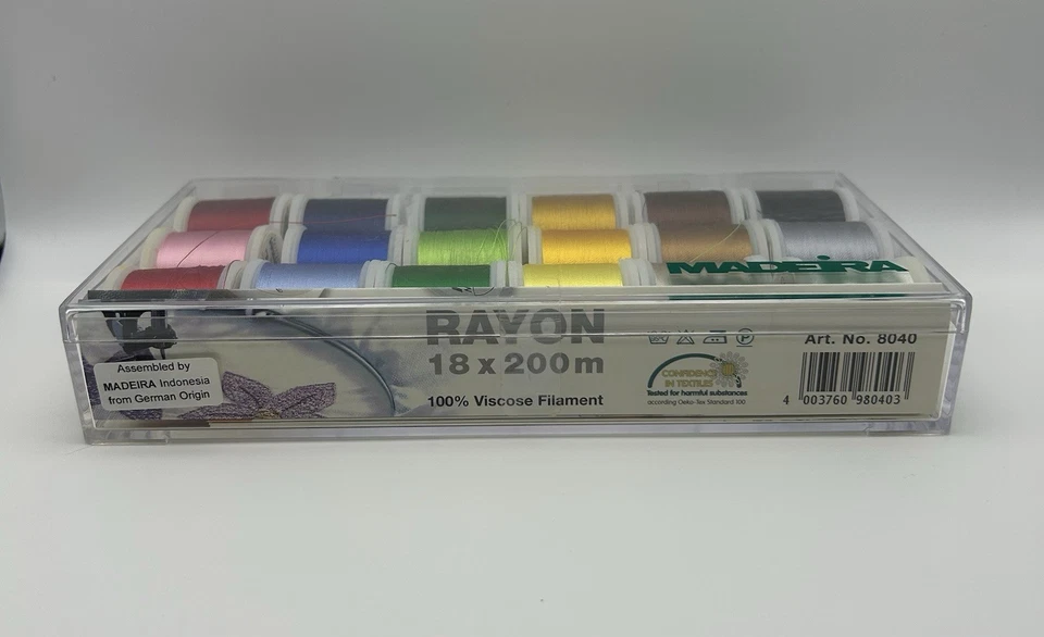 New Madeira 100% Rayon Metallic Colors Embroidery Thread 18 Spools 200m Sewing - Image 2 of 4