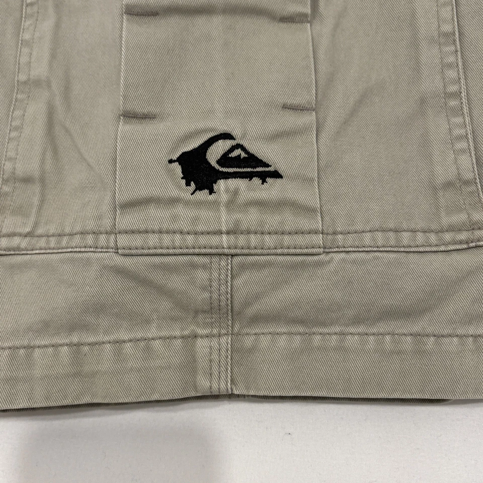 Pantalones Cortos Carga Y2K Quiksilver De Colección Para Hombres 36 Caqui Tostado Sueltos Skate Grunge 2000’s Logo Foto 2 de 4