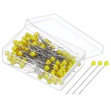100Pcs Sewing Pins, Straight Pin with Plastic Pearlized Ball Head, Golden