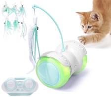 Remote Control Cat Toy with Auto Mode - Interactive Cat Toy Feather for Indoo...