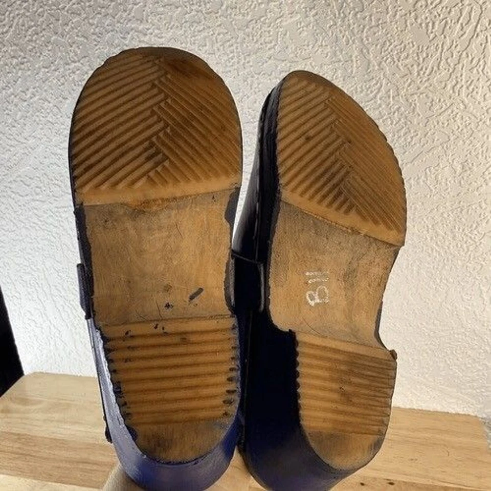 Zuecos de madera hechos a mano de cuero arte floral Ceder SKO de colección para mujer talla 37,5/US7 Foto 3 de 4