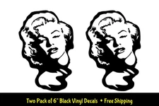 Marilyn Monroe Turn Back Look Two Pack 6" Black Vinyl Decals Car Truck Bumper
