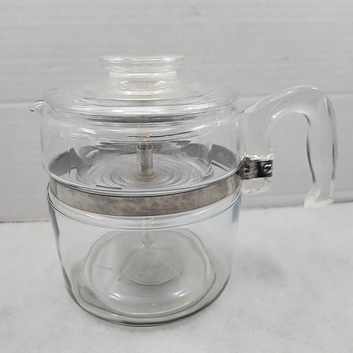 Vintage Pyrex Flameware Glass 6 Cup Coffee Pot Percolator 7756-B complete