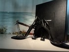 Saint Laurent Black Leather Studded Strappy Ankle Strap Heel US 8.5 — photo 3
