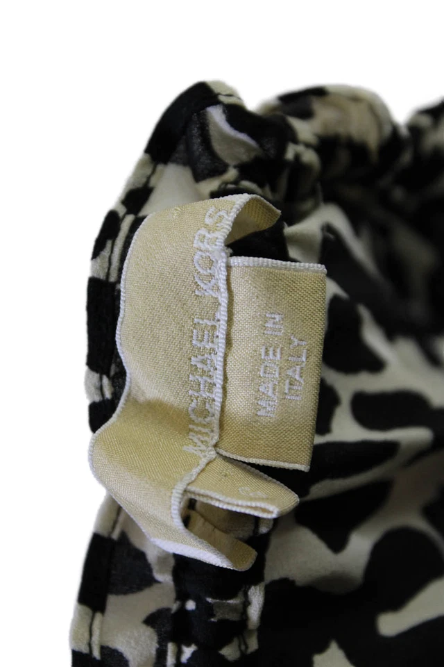 Top Michael Kors Mujer Seda Animal Estampado Fuera del Hombro Bloque de Color Talla 6 Foto 4 de 4