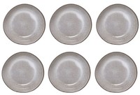 6X Suppenteller, Schale Sandrine Hellgrau D. 22Cm H. 5Cm Keramik Bloomingville