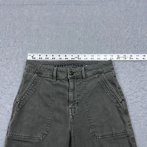 American Eagle Super High-Rise Baggy Wide Leg Pants Women's 0 Gray Dreamy Drape - Picture 6 of 14