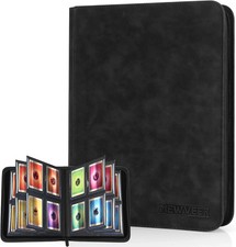 Top Loader Card Binder Holds 112 Cards 4-Pocket Album TCG MTG YGO Sports Black
