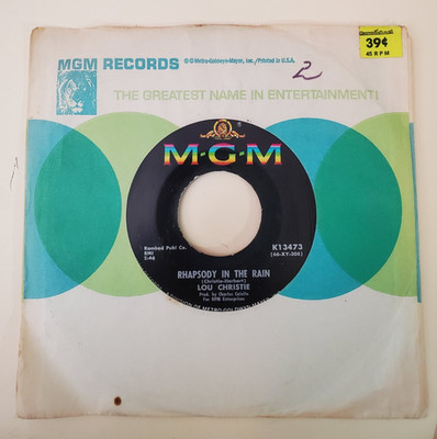 Lou Christie RHAPSODY IN THE RAIN / TRAPEZE (ROCK 45) #13473 PLAYS VG+ TO VG++