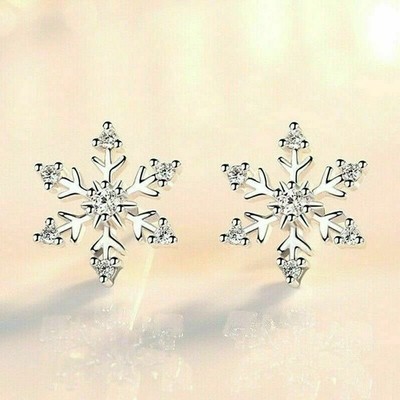 1Ct Lab Created VVS1/D Diamond Gorgeous Flower Earring 14K White Gold Finish