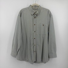 Orvis Mens XL Blue Green Plaid Button Down Shirt Long Sleeve Cotton Check