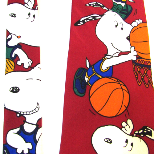 Peanuts Snoopy Mens Neck Tie 100% SILK USA Basketball Last Second Hero Unused - Picture 21 of 23