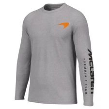 McLaren Racing F1 Car Outlined Long Sleeve T-Shirt Heather Grey