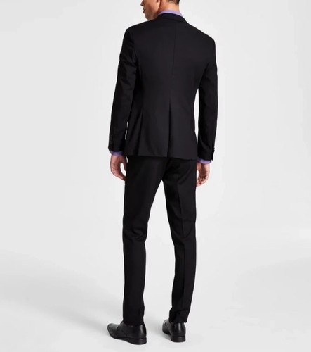 Kenneth Cole Reaction Mens 2-pc Suit Jacket Pants 44S/38W Black E081268 - Picture 2 of 20