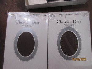 Sealed Two Pairs Vintage Christian Dior Stockings No. 1443 French Taupe Medium