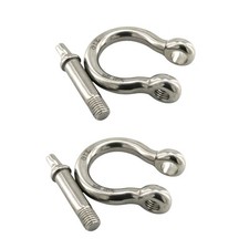 2Pcs 3/8'' Bow Shackle Marine Grade 316 Stainless Steel Anchor Shackle D Ring